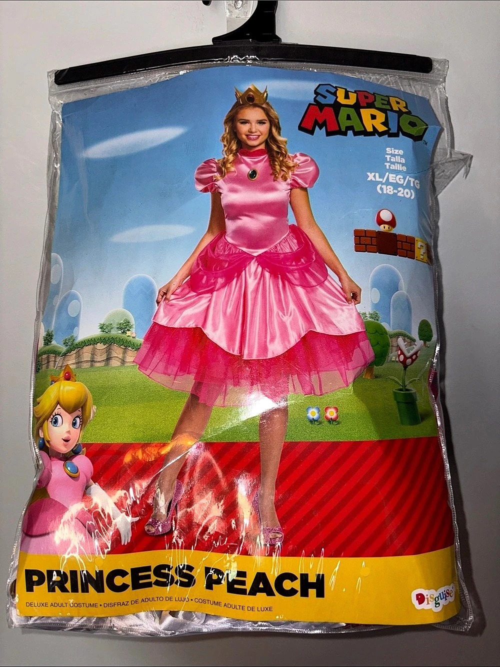 Disguise Princess Peach Costume Girls XL (18-20) Pink & Gold